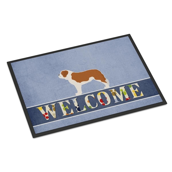 Carolines Treasures 18 x 27 in. Saint Bernard Welcome Indoor or Outdoor Mat BB5580MAT - main
